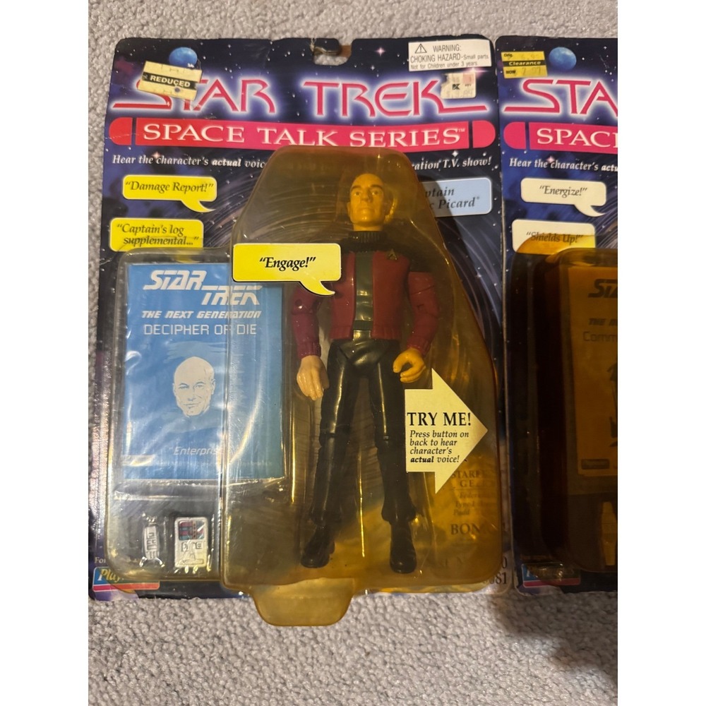 Star Trek TNG Space Talk Series Picard and Riker Playmates Action Figures 1994 - Picture 3 of 10